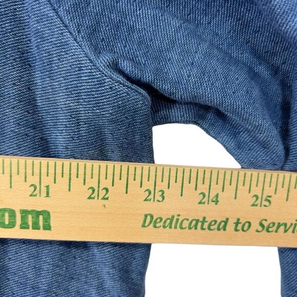 Soft Surroundings Chambray Denim Frayed Edge Longline Jacket xl - Picture 13 of 15